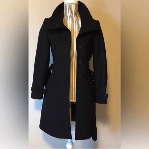Burberry Gibbsmore Trench Belted Coat Black Women's Size 2 Like New - Picture 8 of 8
